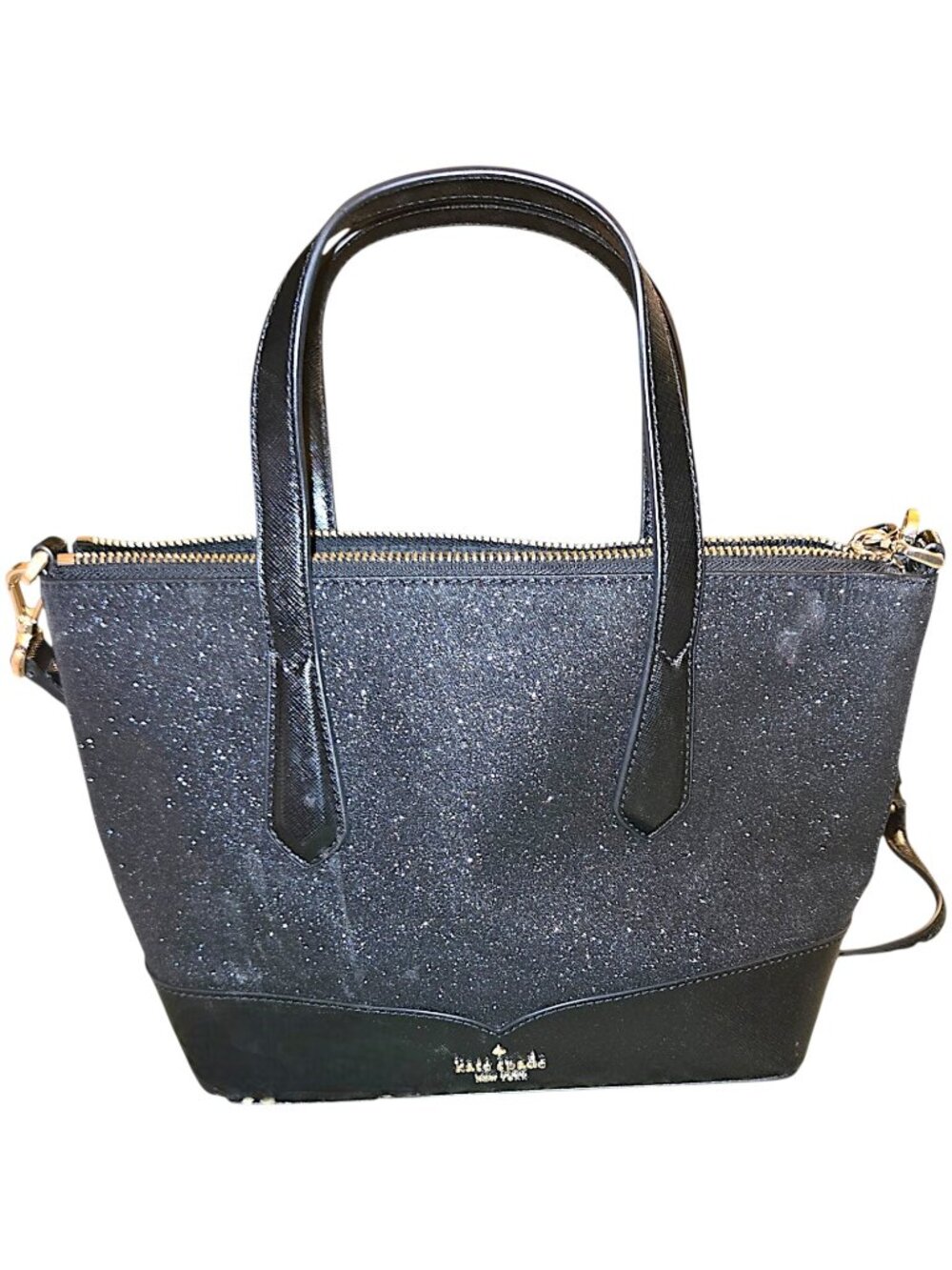 Kate Spade New York Lola Glitter Small Satchel Crossbody Bag Black